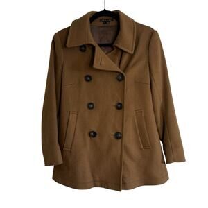 Theory Katarina Explorer Brown Virgin Wool Double Breasted Coat